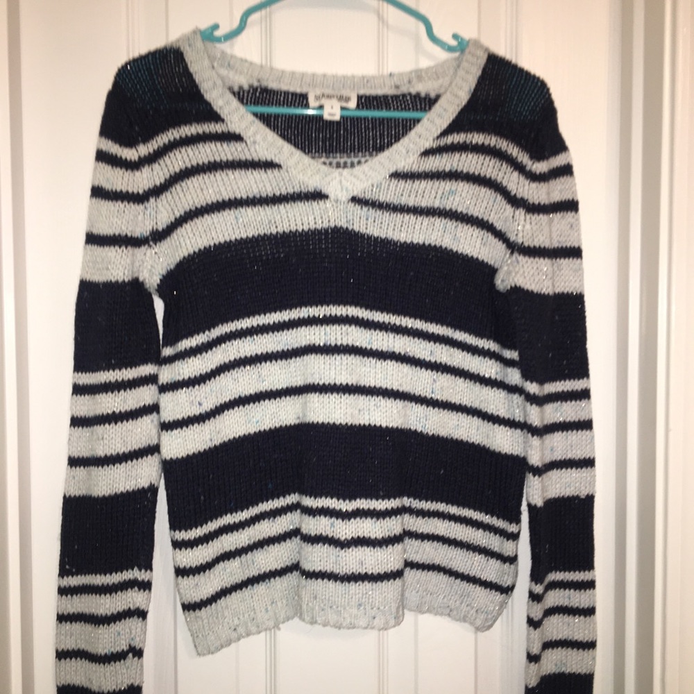 Navy Blue Striped Sweater